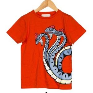 Boys' orange and multicolor Gucci short sleeve T-Shirt new never worn